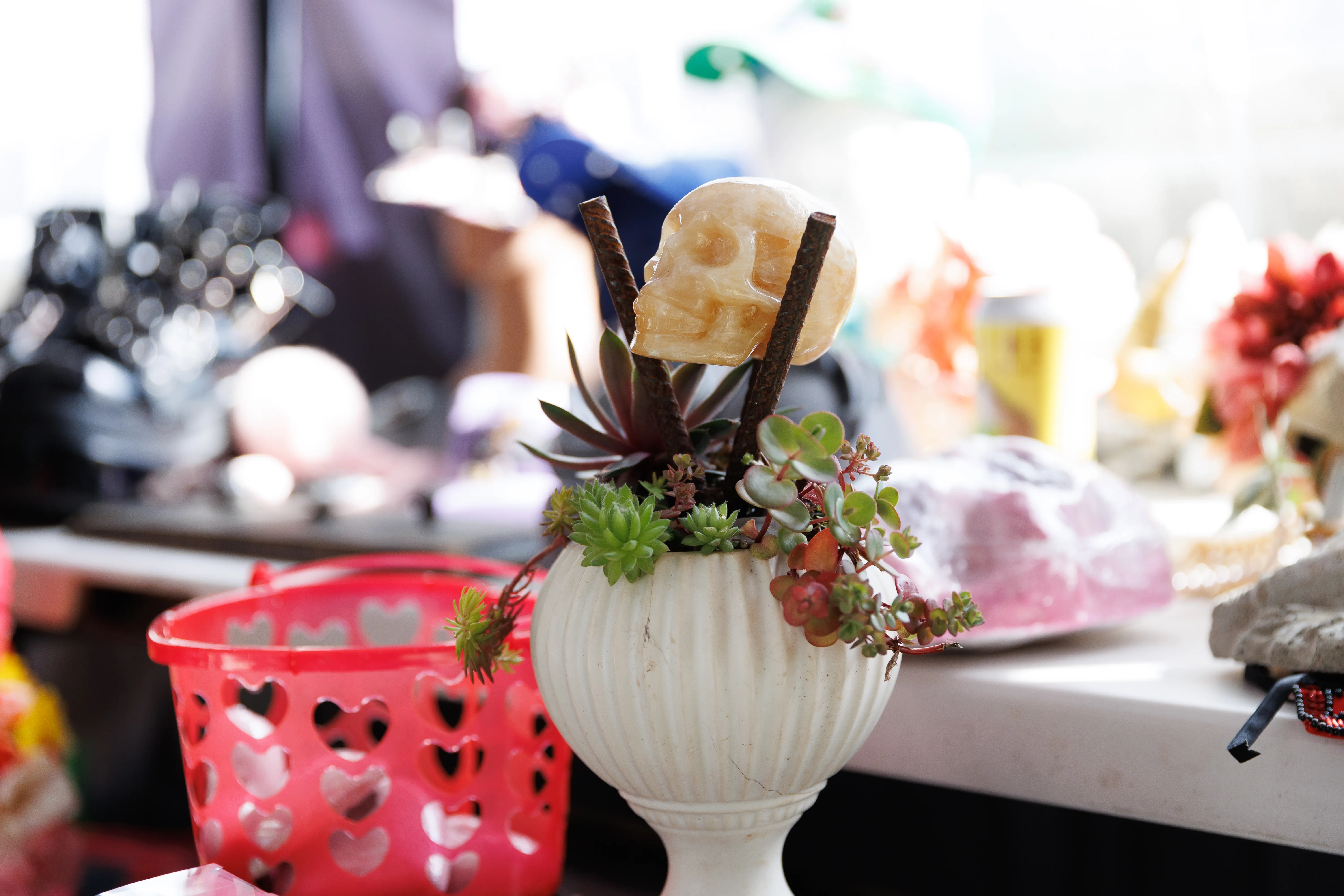 A curios table at the High Brow Social Club Speakeasy Market