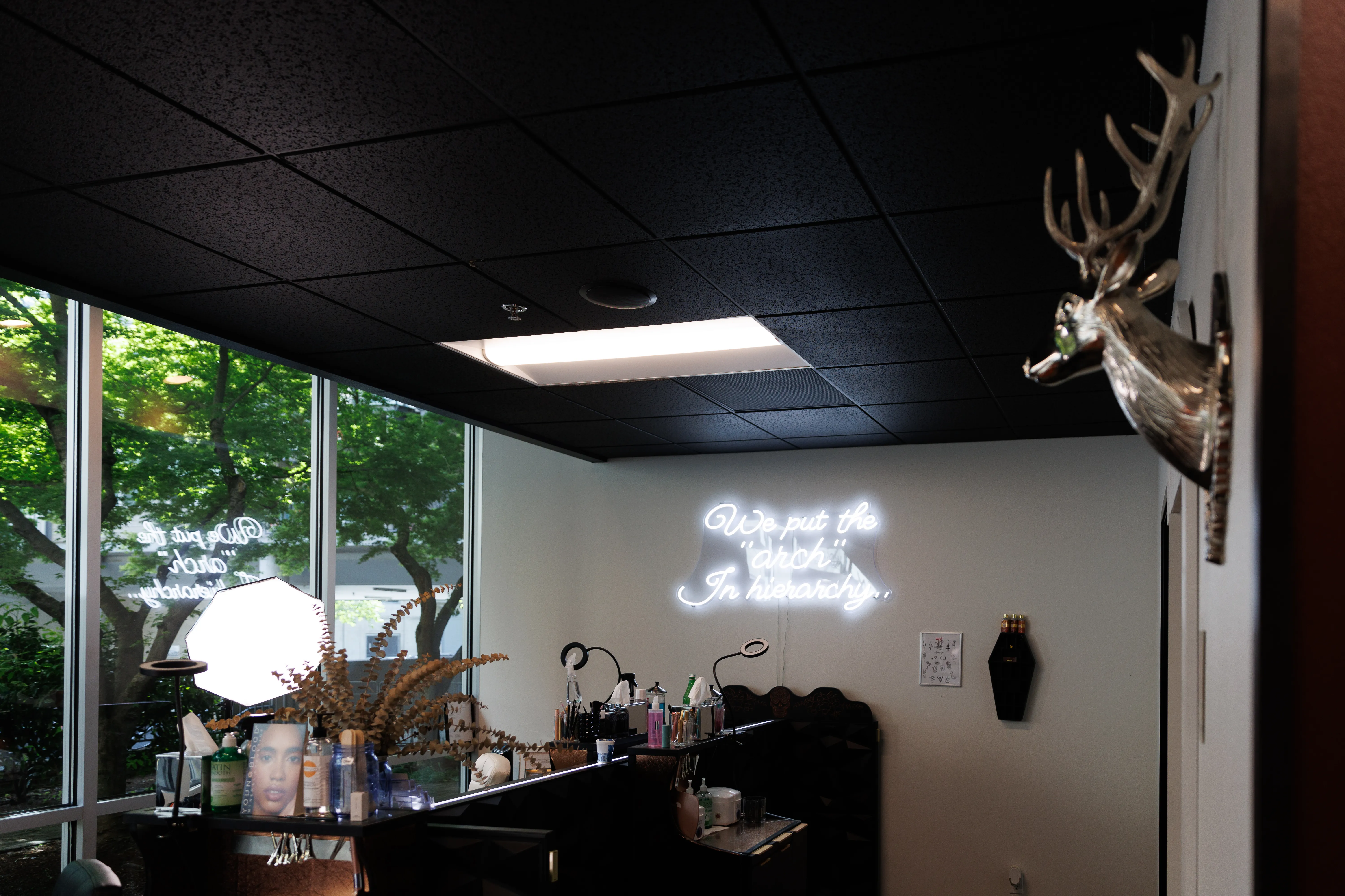 Expanded downtown salon interior